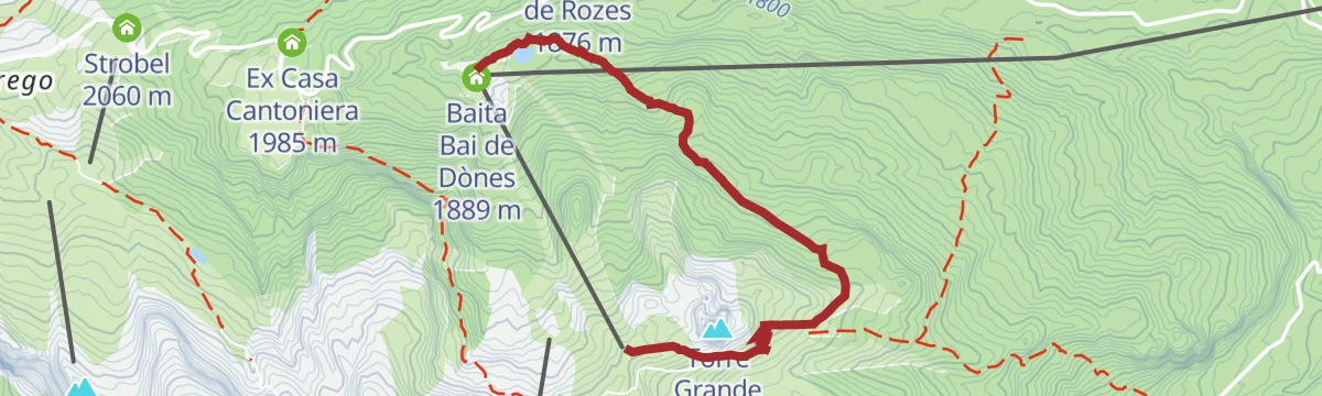 Route map: EXCURSION TO THE 5 TORRI CHAIRLIFT AND LAKE OF THE ANGUANE